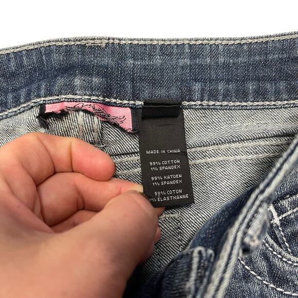 Harley Davidson Motorcycles Blue Jeans Size 4 Vintage Bling Sewn Biker Girl - Picture 7 of 11